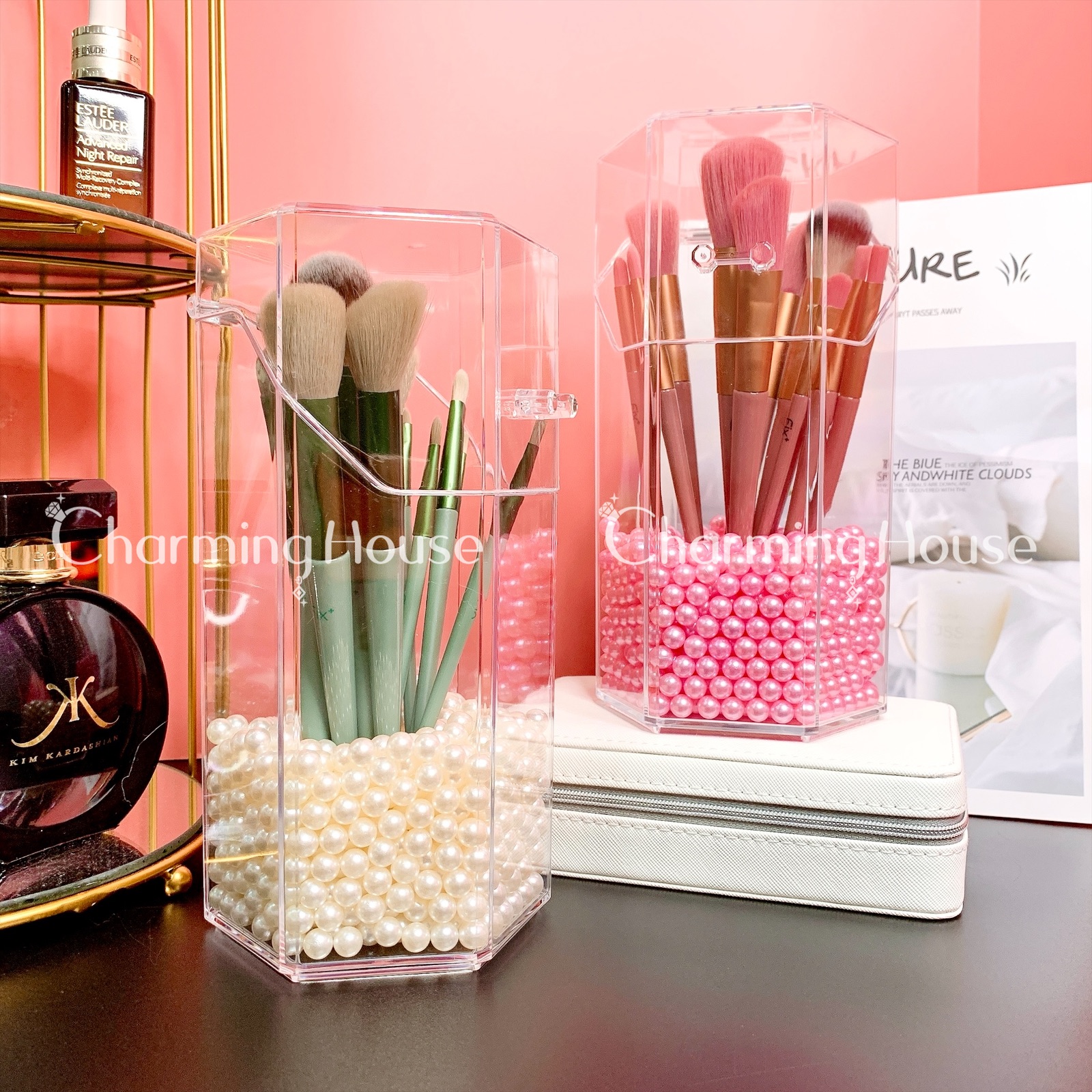 Hộp đựng cọ trang điểm lục giác