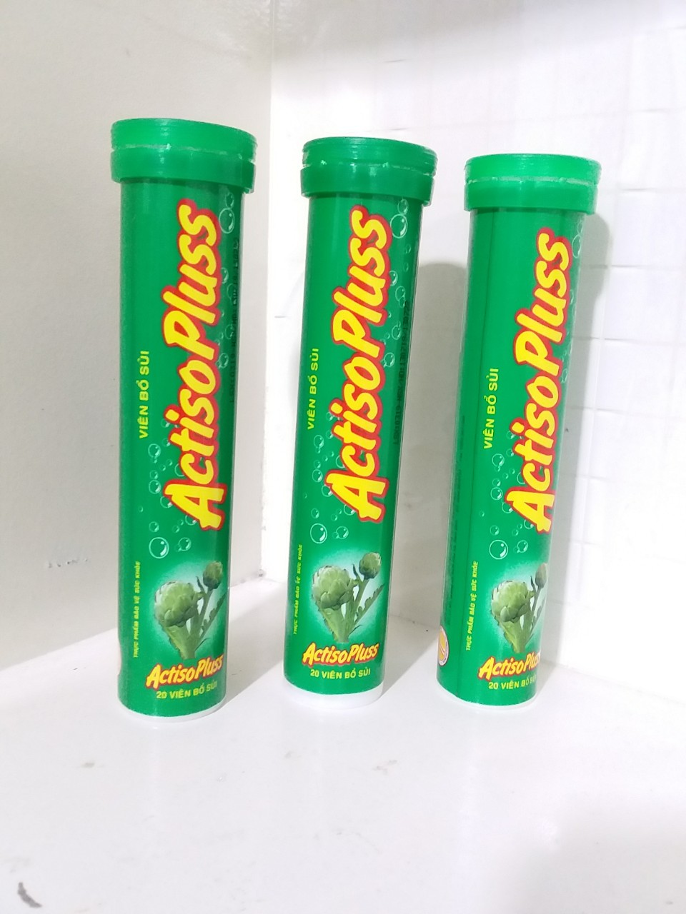 Bổ gan, lợi mật, thông tiểu Combo 3 tuýp sủi Actiso Pluss 20 viên/ tuýp