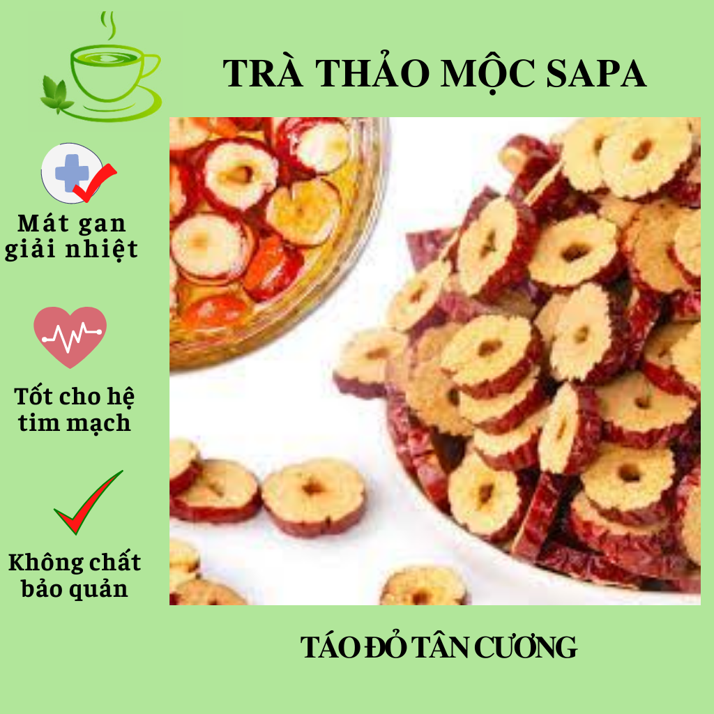 Trà táo đỏ, táo đỏ thái lát, dưỡng nhan đẹp da 1kg