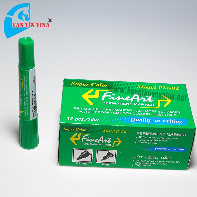 [HCM]Bút lông dầu Queen PM-02 (xanh lá) (1  hộp 12 cây)
