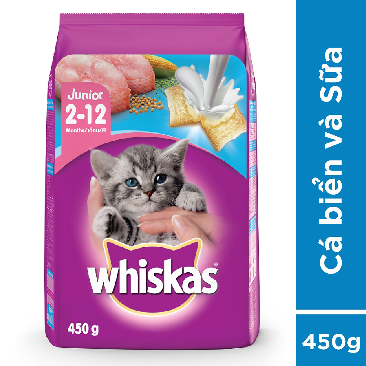 Whiskas - combo 8+ 1 x 450gr/bao + 3 x 80gr/gói