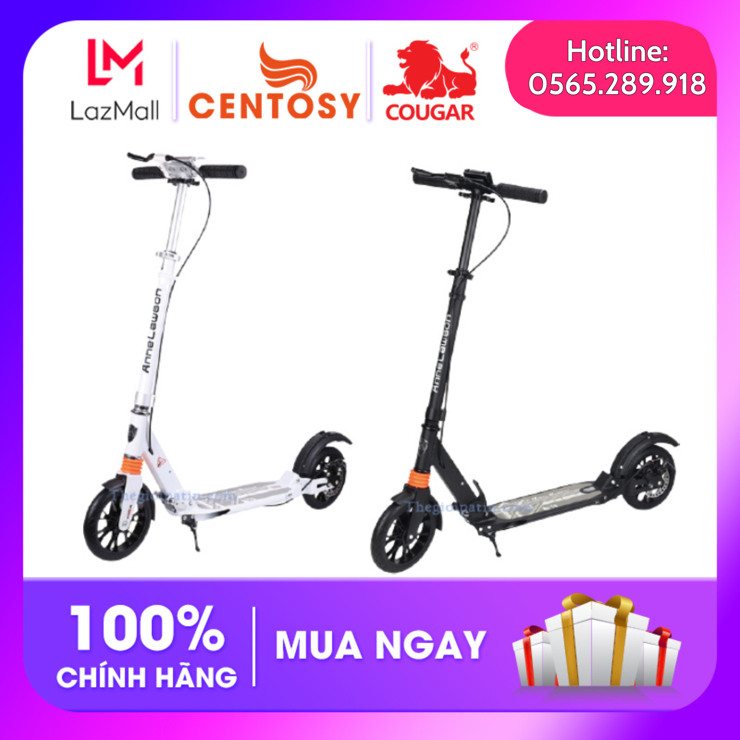 Xe Scooter Người Lớn ALS/Centosy – A5D có phanh đĩa, giảm sóc, điều chỉnh được chiều cao, gập gọn tiện lợi