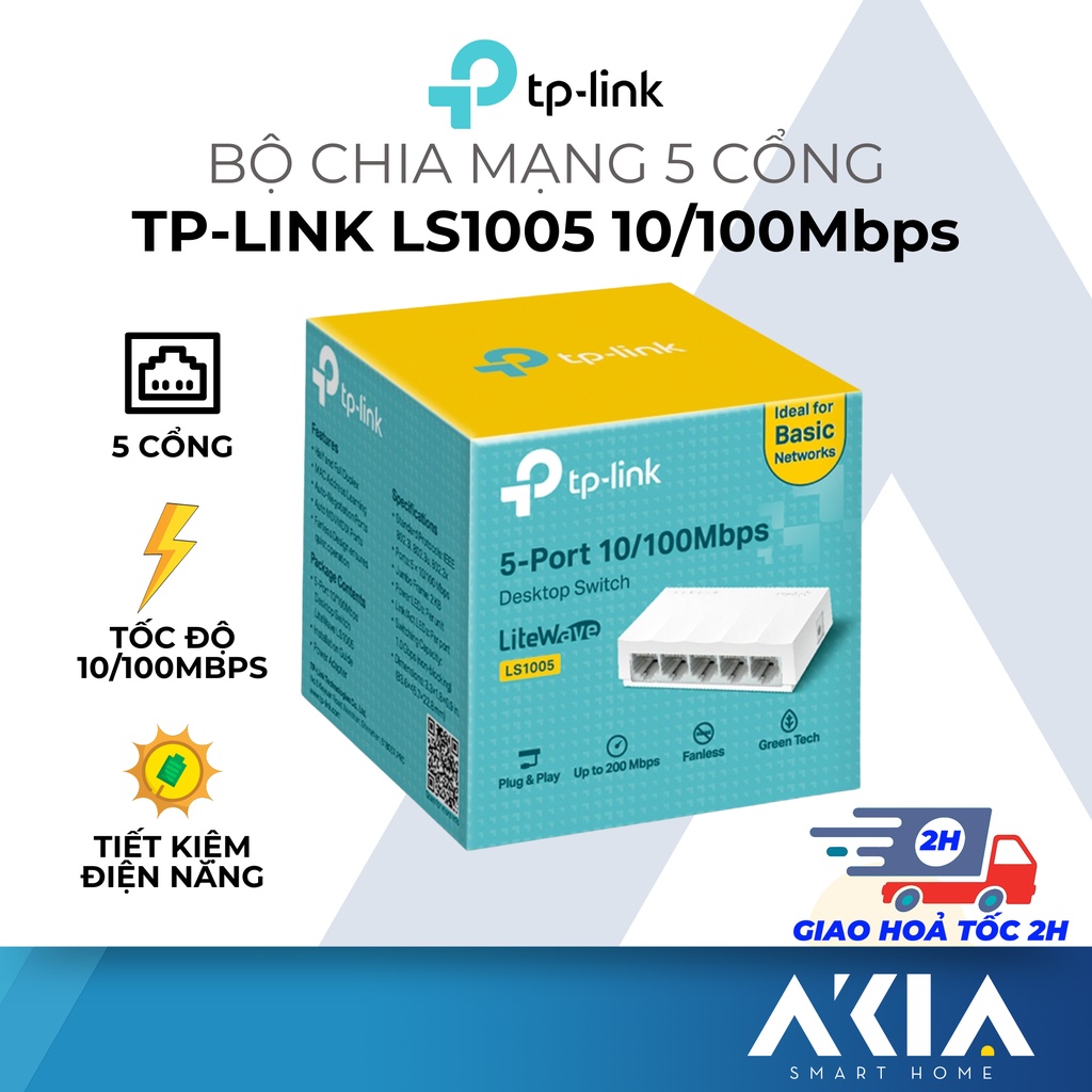Bộ chia mạng switch 5 cổng tp link ls1005/ 8 cổng ls1008 10/100mbps, tiết kiệm điện năng tiêu thụ, thiết kế giảm ồn