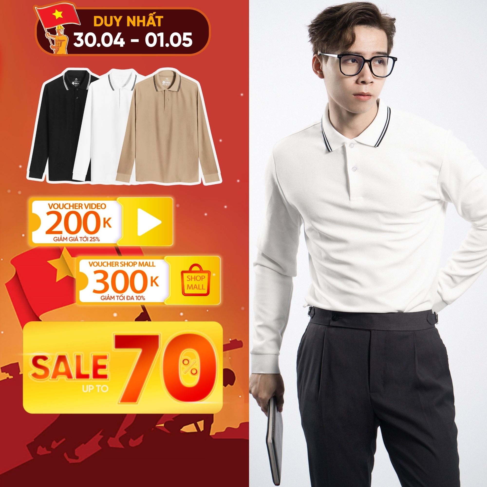 Áo Polo Nam Trơn Dài Tay CF Chất Liệu Thoáng Mát Co Giãn Form Slimfit Thấm Hút Mồ Hôi Tốt Thời Trang Nam Hiện Đại