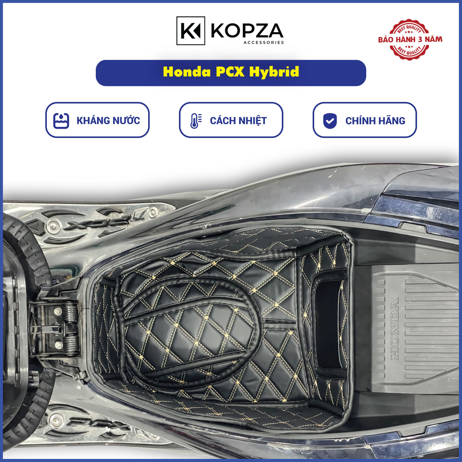Thảm lót cốp xe máy da 5d kopda cốp honda xe pcx cách nhiệt chống sốc