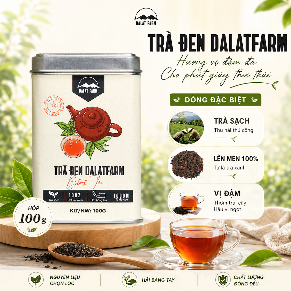 Trà Đen DalatFarm - Hộp 100 g