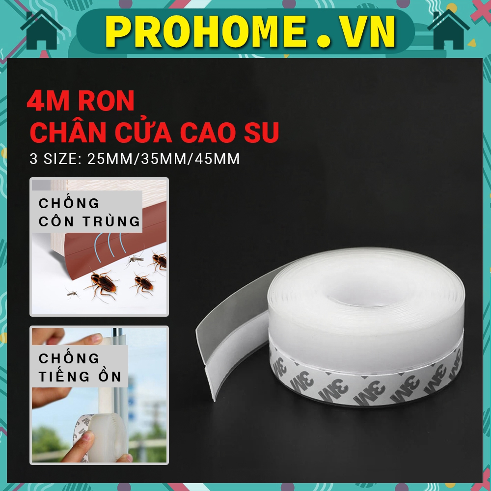 4 Mét Ron Gioăng Cao Su Dán Khe Cửa Ngăn Bụi Côn Trùng 25/35/45mm
