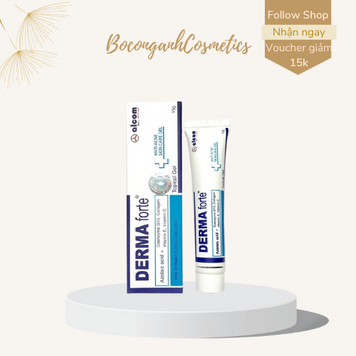 Kem giảm mụn thâm Gel Derma Forte Alcom mờ thâm sẹo ngừa mụn trứng cá dưỡng da mịn màng chính hãng 15g.