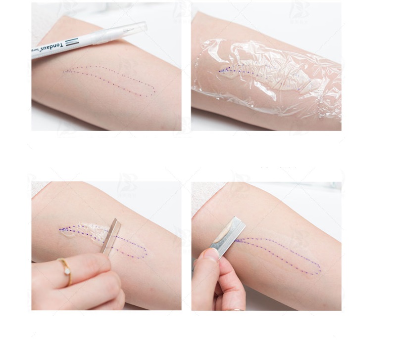 Bút 2 đầu định hình mày + thước mày môi dùng trong phun xăm thẩm mỹ