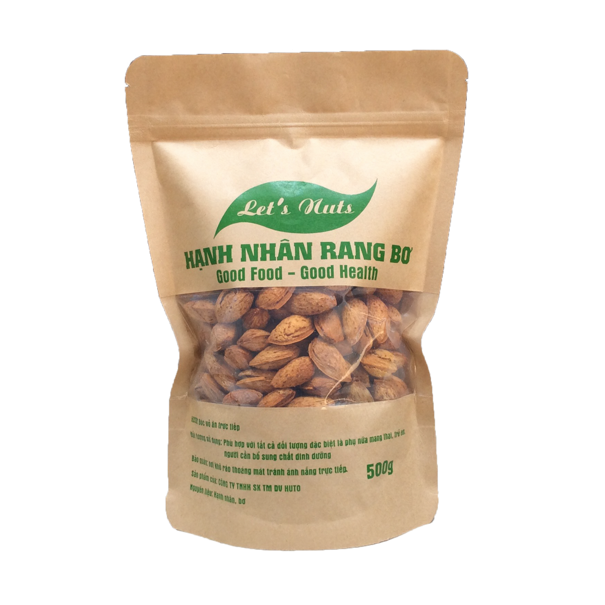 [HCM]Hạnh nhân rang bơ Mỹ Lets Nuts túi 500g giúp bổ dung dinh dưỡng ăn vặt văn phòng mẹ bầu Lets Nuts