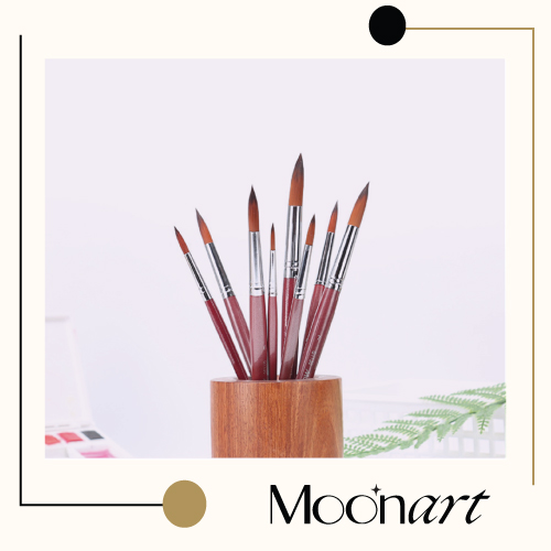 Bộ cọ vẽ màu nước, bút lông Maries Martol cọ mềm siêu thích, vẽ màu gouache, màu acrylic, sơn dầu  - MoonArt