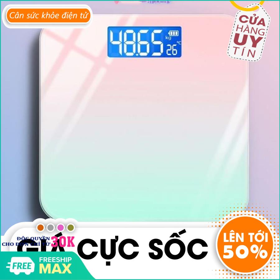 Cân sức khỏe điện tử - Cân sức khỏe rẻ - cân sức khỏe điện tử mini - Cân điện tử - Cân điện tử mini - Màu cầu vồng, hình vuông - hình chữ nhật - chịu tải 180kg -Hỗ trợ đổi trả 7 ngày