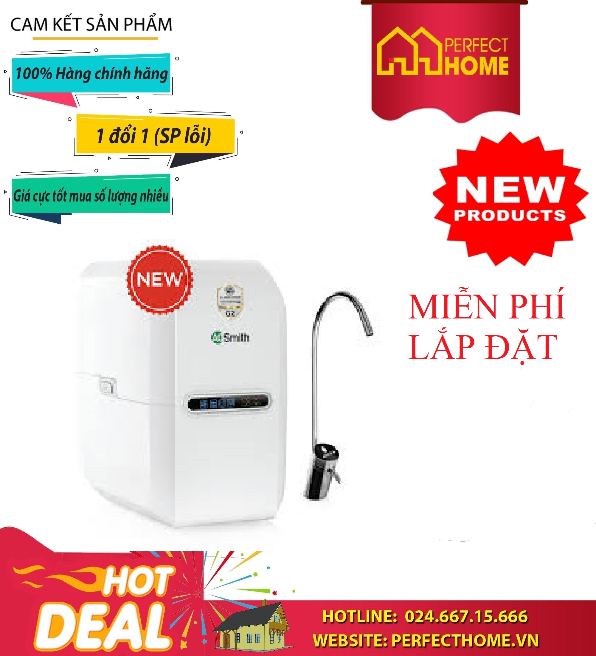 Máy lọc nước a.o.smith g2, miễn phí lắp. thương hiệu mỹ
