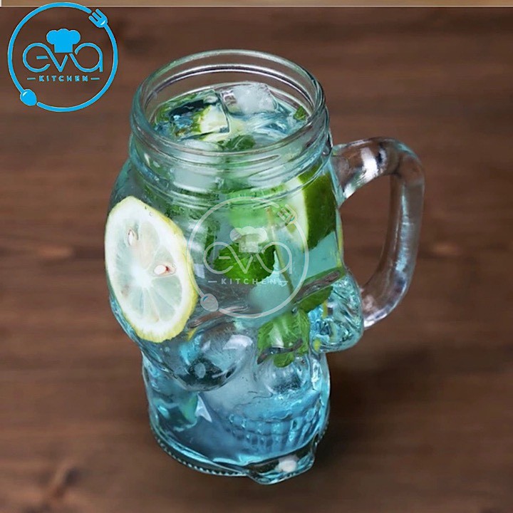 Ly thuỷ tinh có quai hình đầu lâu 450 ml