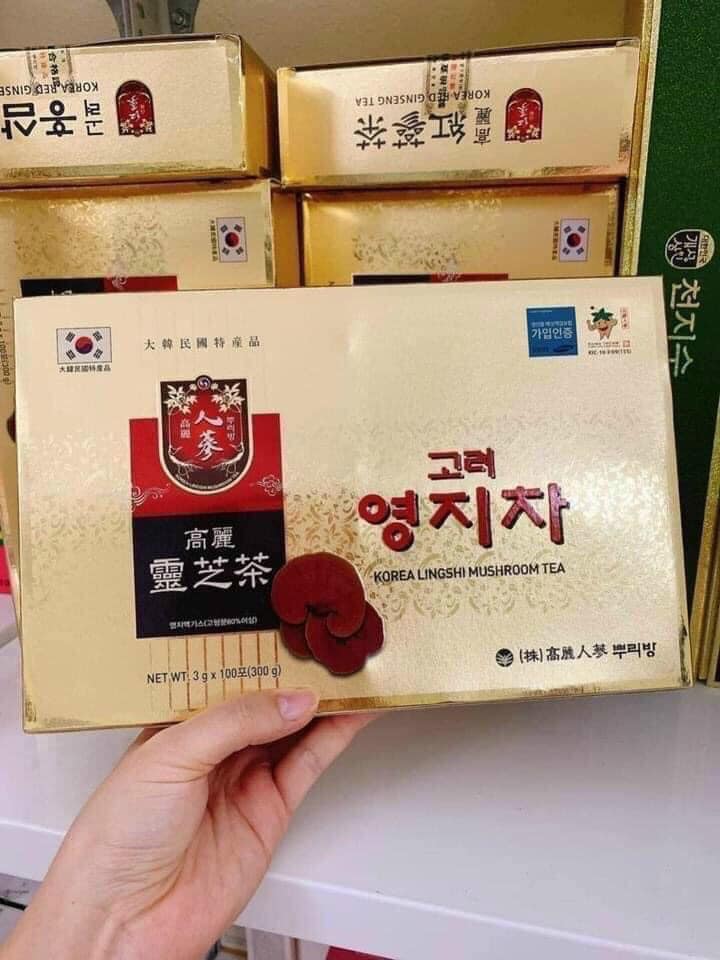 Trà LINH CHI Hộp Vàng Hàn Quốc - Chính Hãng - Tốt cho người bị tiểu đường