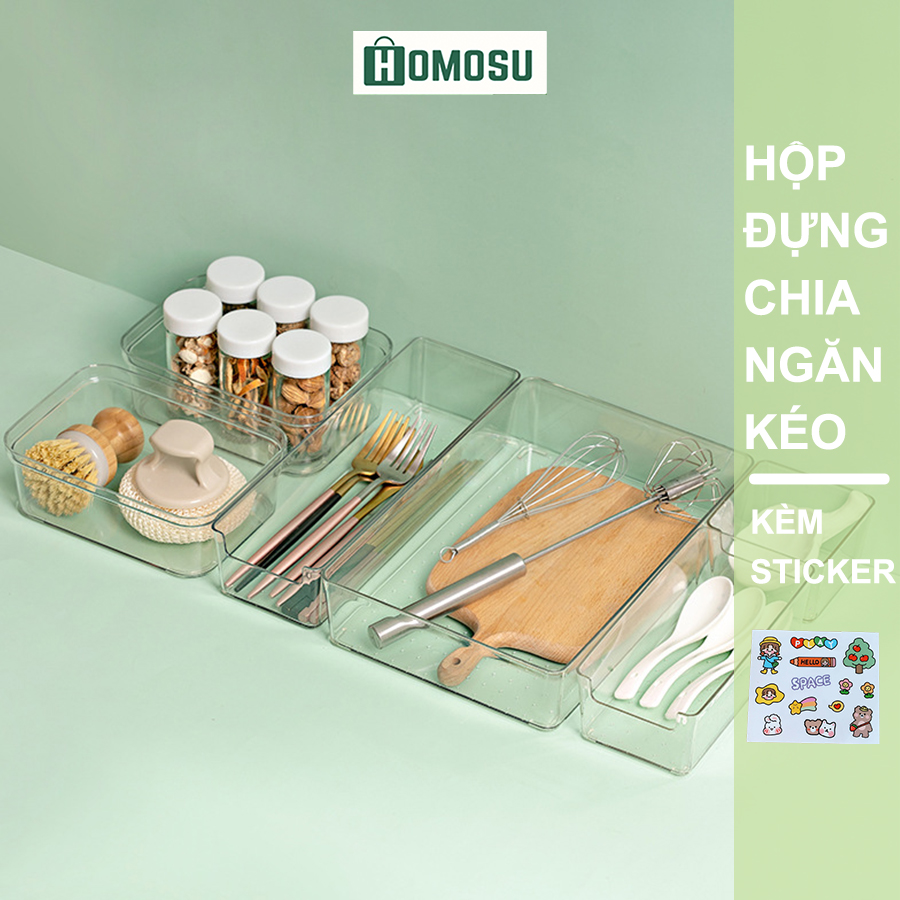 Khay Chia Ngăn Kéo Tủ, Khay Đựng Đồ Trong Suốt Để Đồ Đa Năng Cao Cấp P003