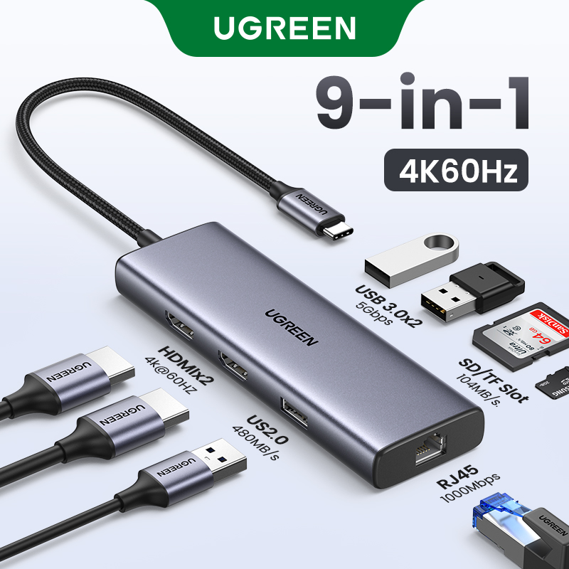 【4K 60Hz UGREEN USB C Hub with Ethernet Adapter with 4K@60Hz HDMI, Type C to HDMI Port for Macbook Air M1, M2, iPad 10th, iPad pro 2022, iPad Air 5th, iPad mini 6th Steam Deck