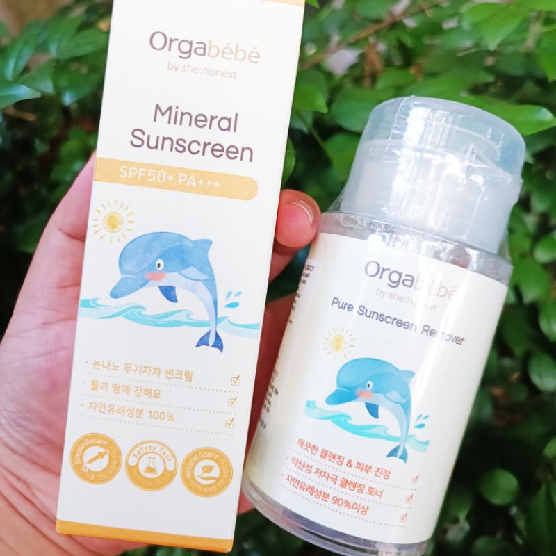 [FREESHIPMAX] KEM CHỐNG NẮNG VÀ NƯỚC LÀM SẠCH HỮU CƠ ORGABEBE HÀN QUỐC CHO BÉ TỪ SƠ SINH