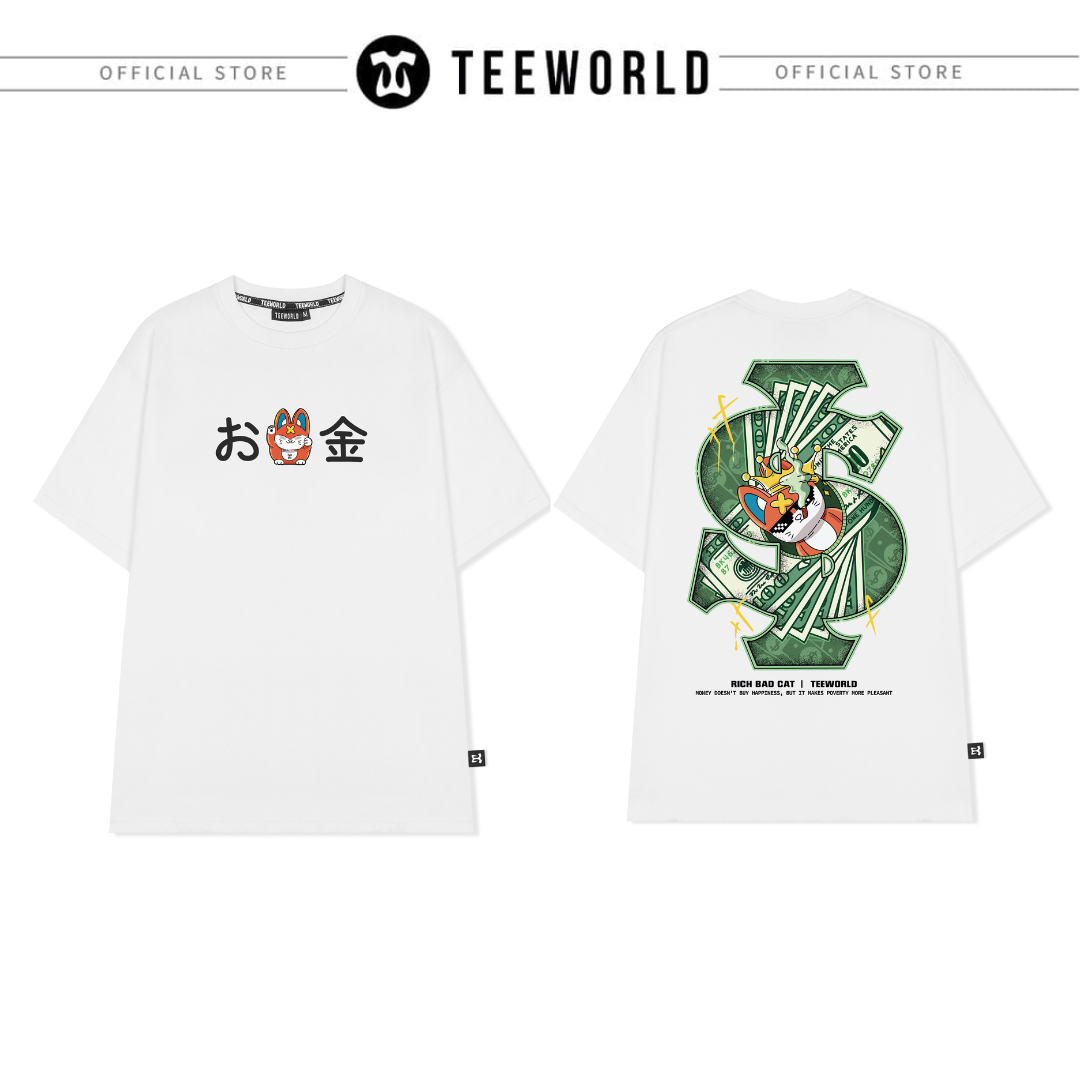 Áo thun teeworld rich bad cat - tw zoo collection t-shirt nam nữ form rộng unisex