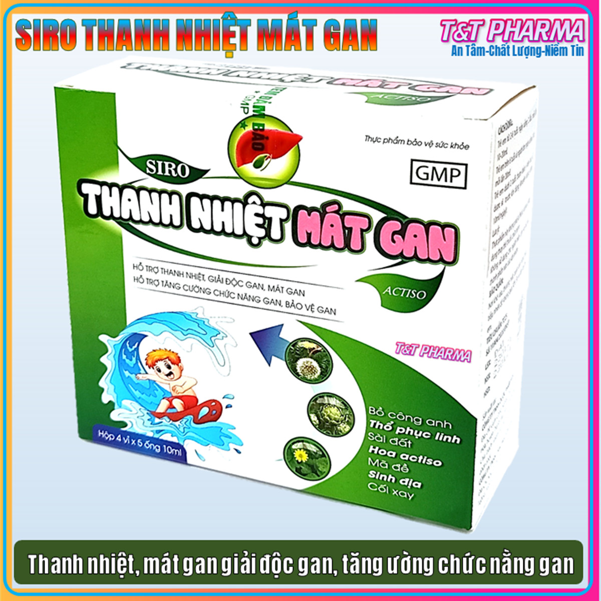 Siro Thanh Nhiệt Mát Gan Actiso cho bé, giảm mẩn ngứa, rôm sảy, dị ứng - Hộp 20 ống sử dụng cho bé từ 2 tuổi