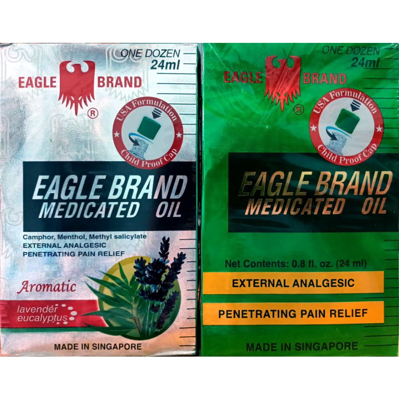 Dầu gió con xanh / trắng Eagle Brand chai 10ml - 24ml hàng Singapore