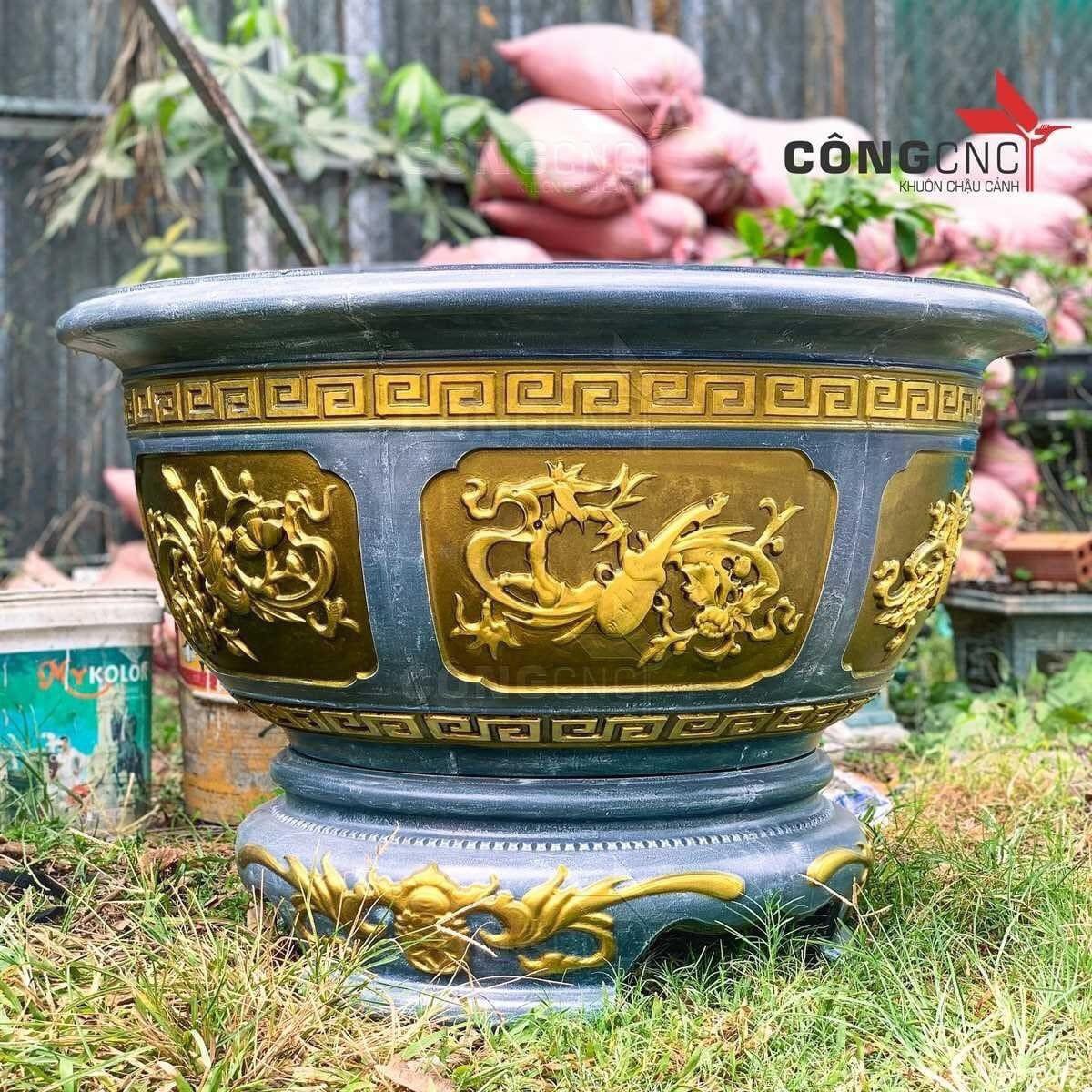 Khuôn làm chậu công cnc tròn 1 mét kèm chân đôn tròn – khuôn chậu cảnh chất lượng