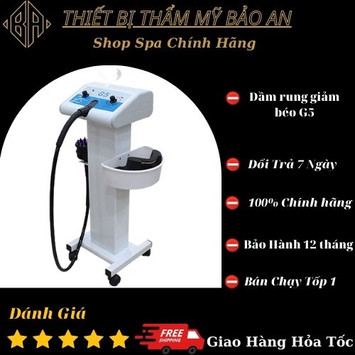Đầm rung g5 - 5 đầu rung - bảo hành 12 tháng - máy giảm béo - chuyên dụng dành cho spa