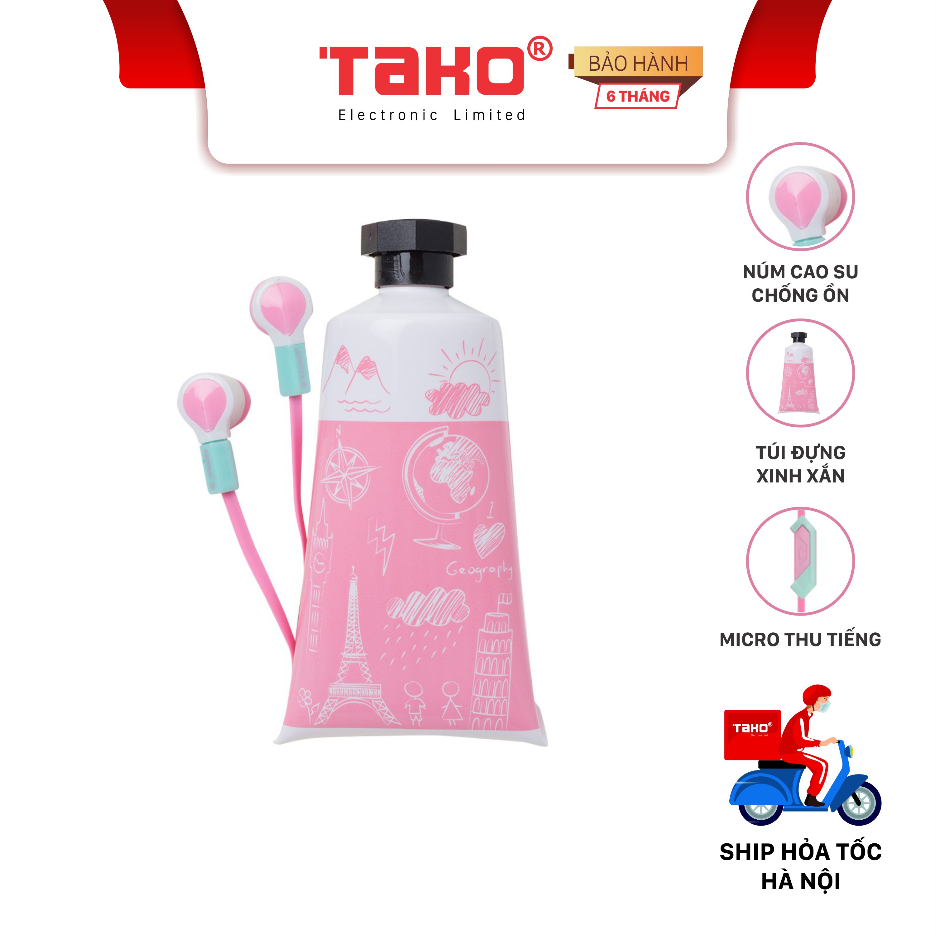 Tai nghe keeka ee 41 nhét tai có dây, có mic. chính hãng, bh 6 tháng