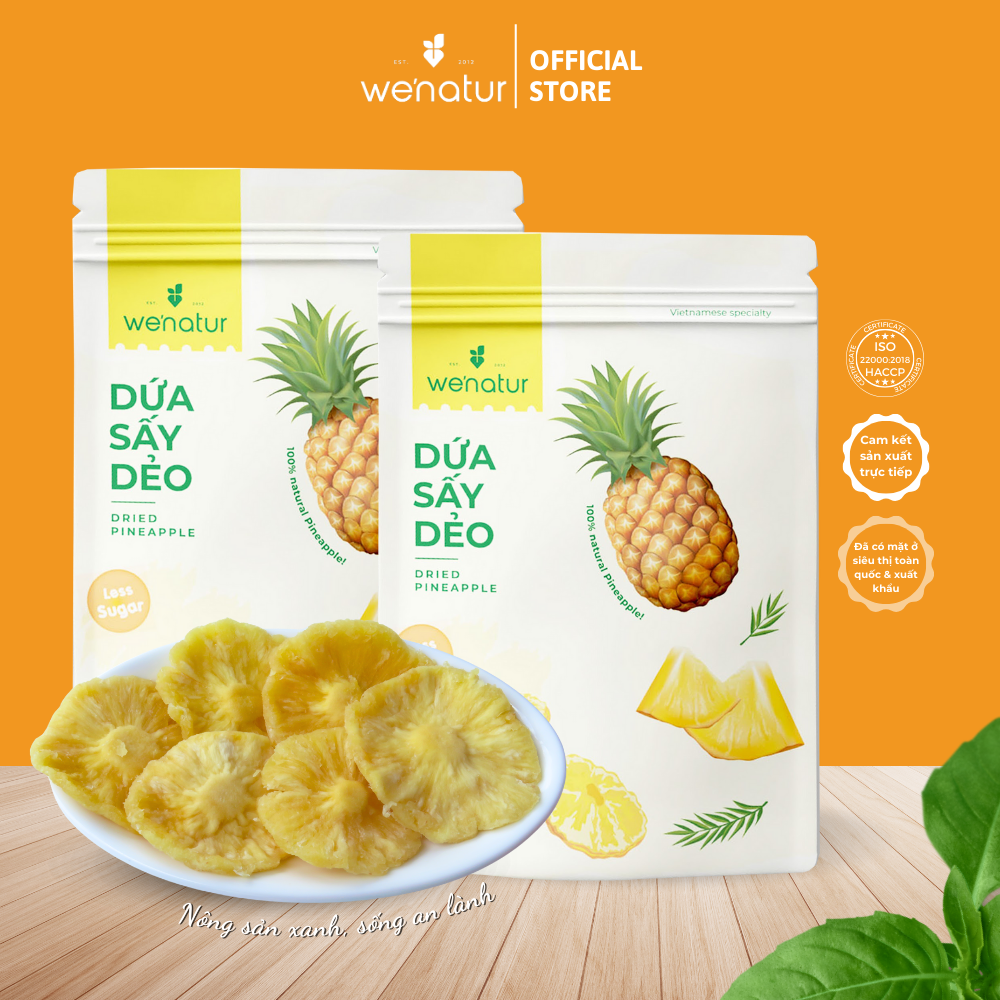 Combo 2 gói dứa sấy dẻo nguyên vị we'natur 100g