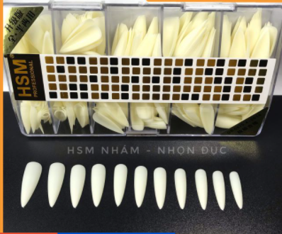 Móng úp HSM nhám form nhọn đục, trong