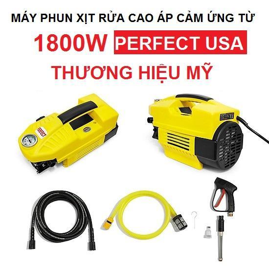 [HCM]Máy Phun Xịt Rửa Xe Cao Áp Cảm Ứng Từ PERFECT USA 1800w 2019