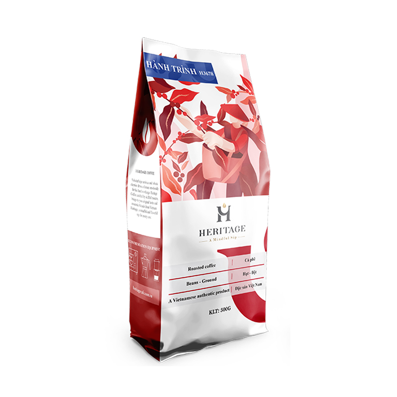 Cà phê hạt pha máy Heritage Hành trình H3678 Túi 500gr