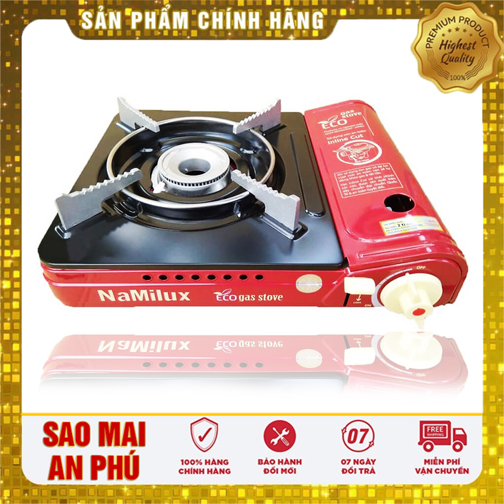 [ Model mới ] Bếp du lịch an toàn , Bếp ga mini Namilux PL1911PF Van An Toàn 2 Cấp Bếp ga du lịch Công Nghệ Nhật Bản ( Đỏ đen )