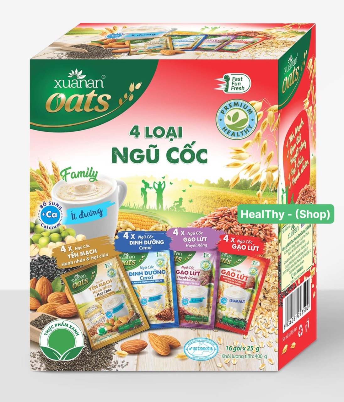 [DATE MỚI] Bột Ngũ Cốc 4 Vị Xuân An 400gr (16gói x 25gr)