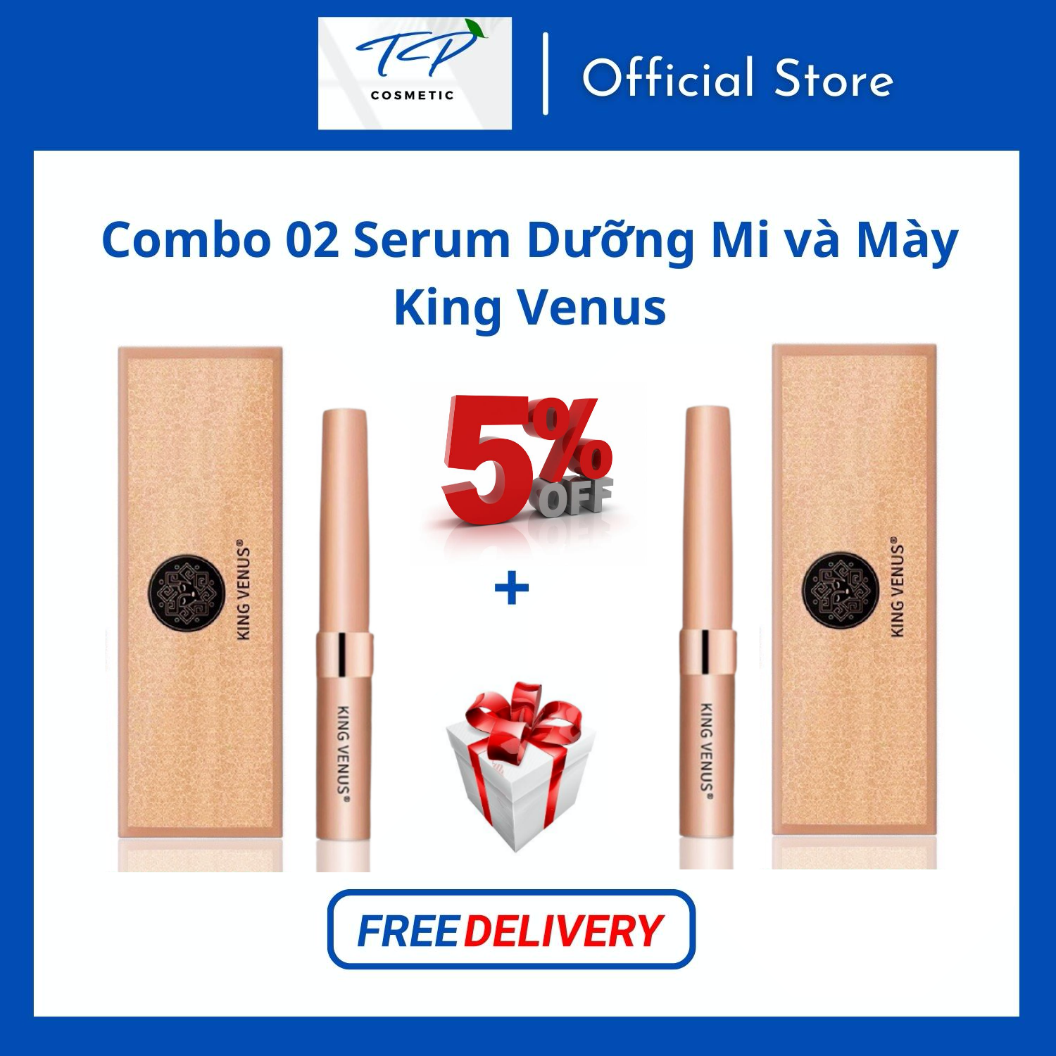 [Chính hãng] Combo 02 Serum Dưỡng Mi và Mày King Venus (phiên bản mới của Dưỡng mi zzVenus): Hàng Mi Dài và Dày tự nhiên chỉ sau lộ trình một cây!