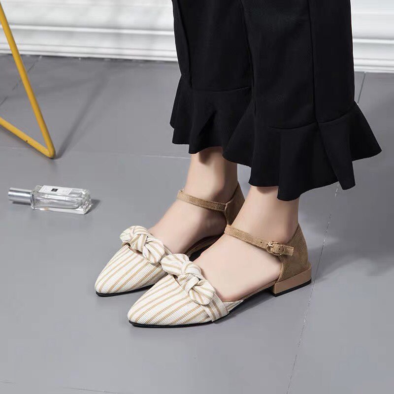 Giày nữ mũi nhọn có nơ xinh l sandal nữ mũi nhọn l giày nữ l xang dan nữ l giày công sở