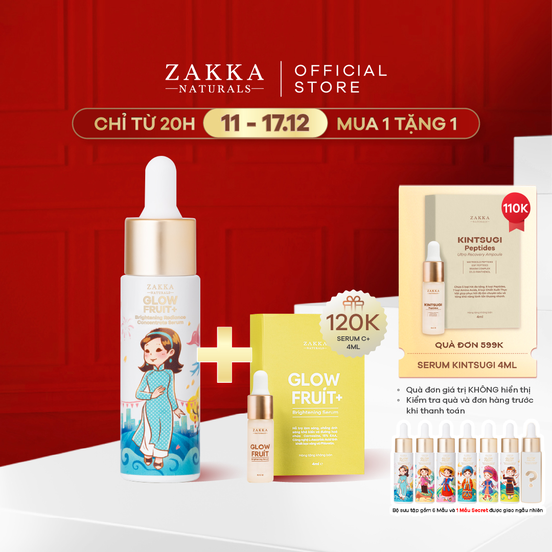 [PHIÊN BẢN TẾT] Serum Vitamin C Zakka Naturals GlowFruit+ Brightening Radiance Concentrate 20ml