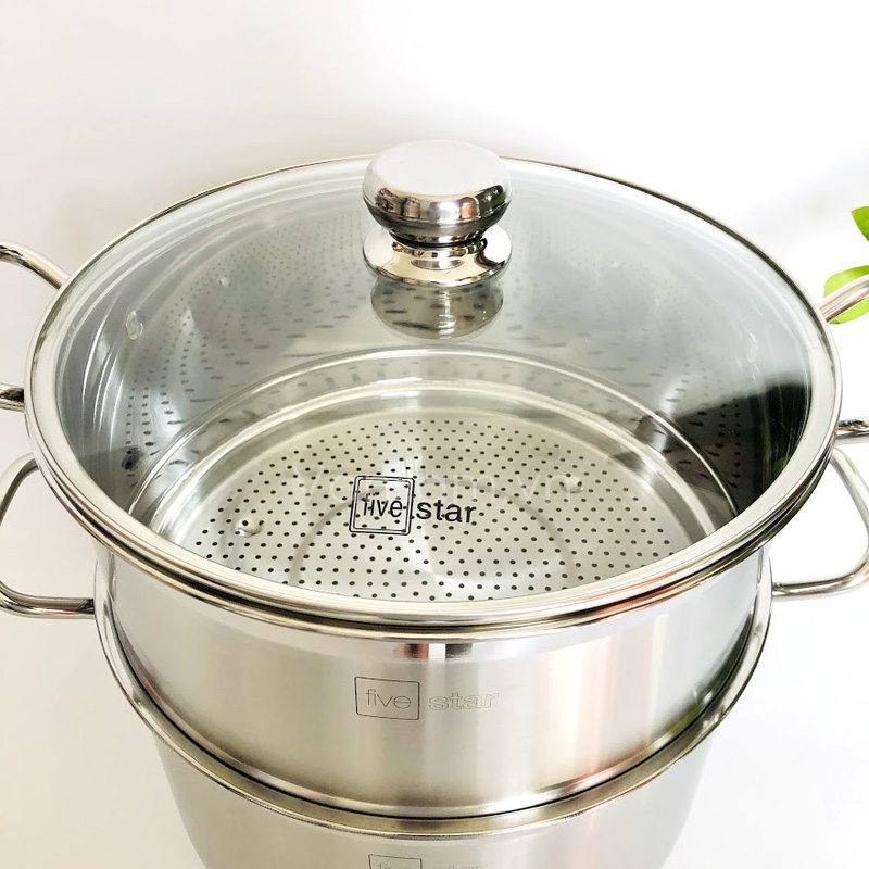 Bộ Nồi Xửng Hấp Nắp Kiếng Fivestar đủ size