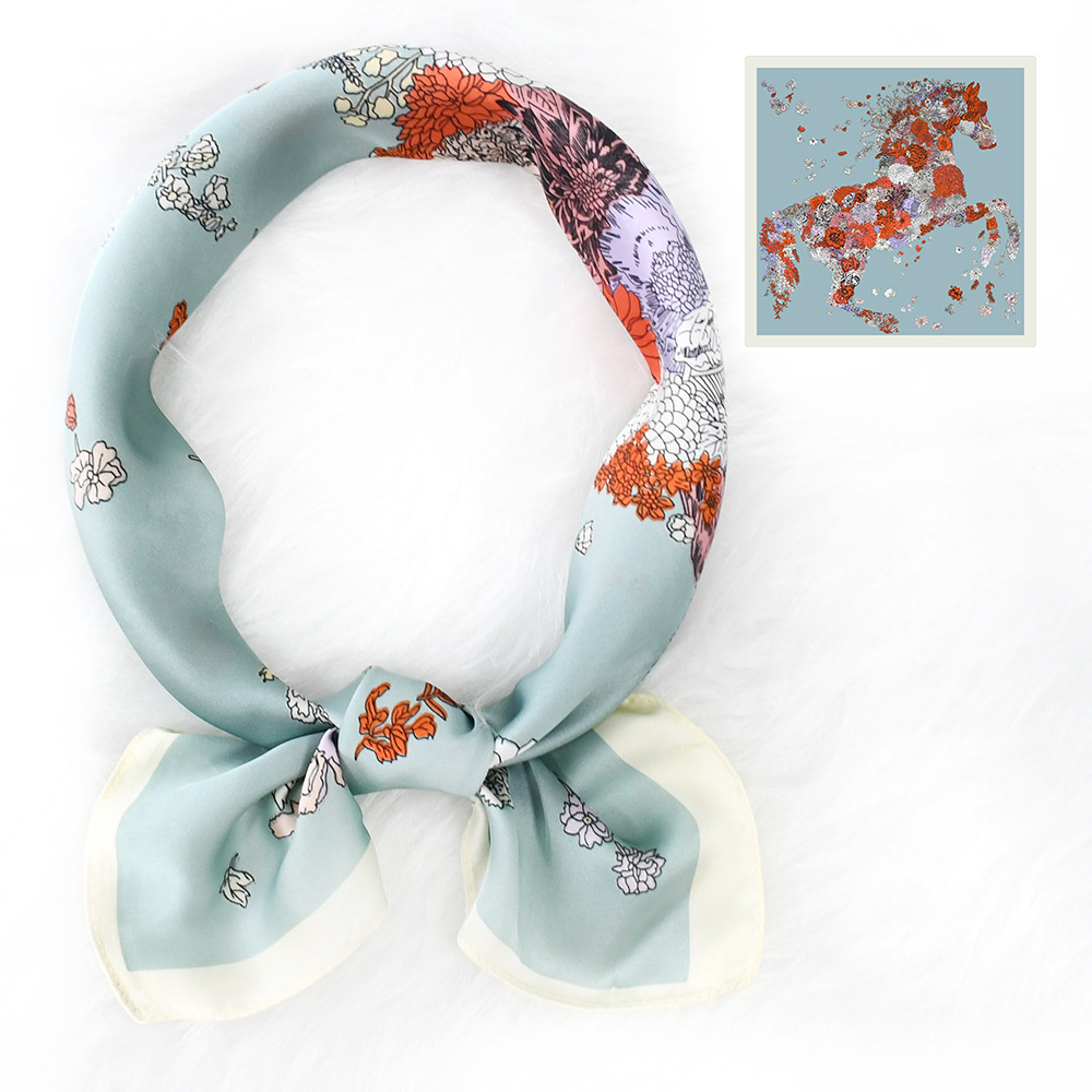 [70x70cm] Khăn lụa Bandana vuông choàng cổ trùm đầu đi biển buộc tóc - 4