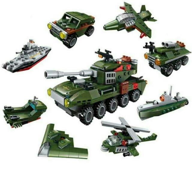 Bộ Lego 8in1 mô hình máy bay quân sự.
