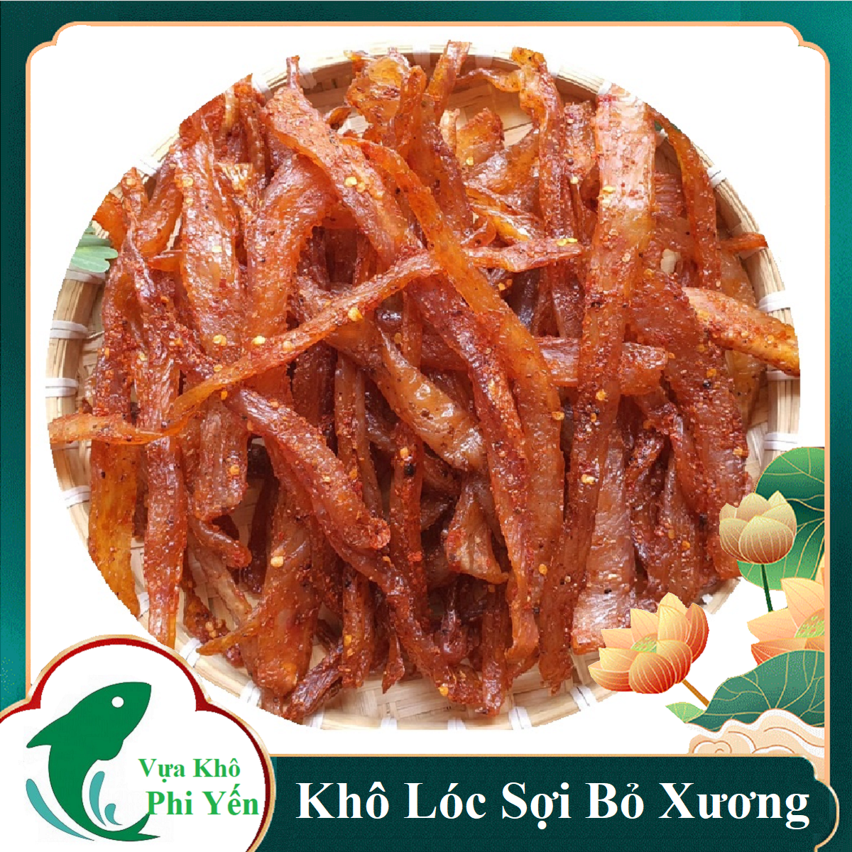 Khô cá lóc xẻ sợi, cá lóc thái sợi phi lê không xương- 3 nắng- vựa khô phi yến
