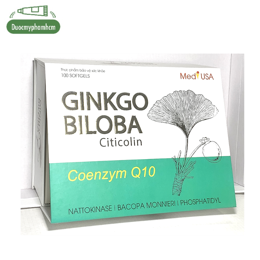 Viên uống bổ não ginkgo biloba 2000 natto cao cấp, tăng cường lưu thông máu, hộp 100 viên