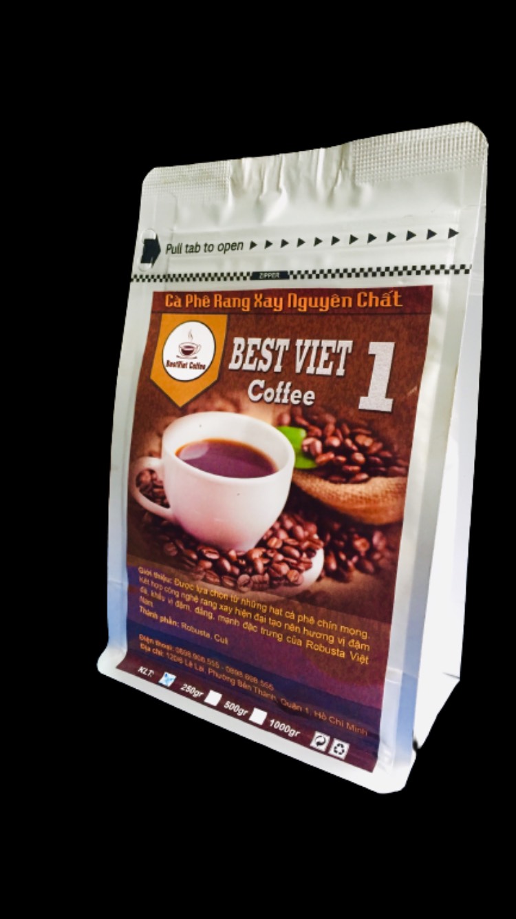 Cà phê rang xay nguyên chất bestviet coffee 1 gói 250gram- bestviet coffee shop