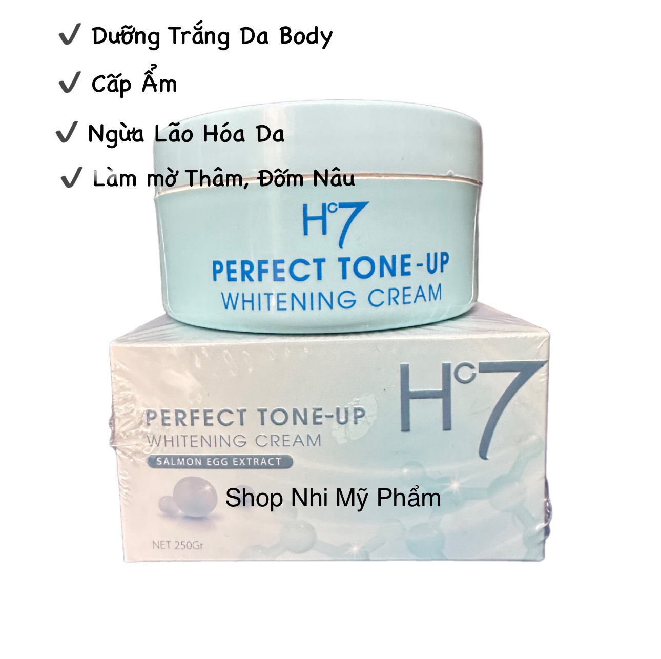 Chính hãng - Kem Body HUYỀN CÒ Dưỡng Trắng Da Giữ Ẩm Da (có hạt kích trắng) 250gr