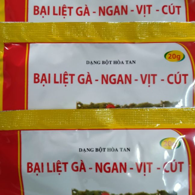 3 gói bại liệt cho gà, vịt cút x 20gr