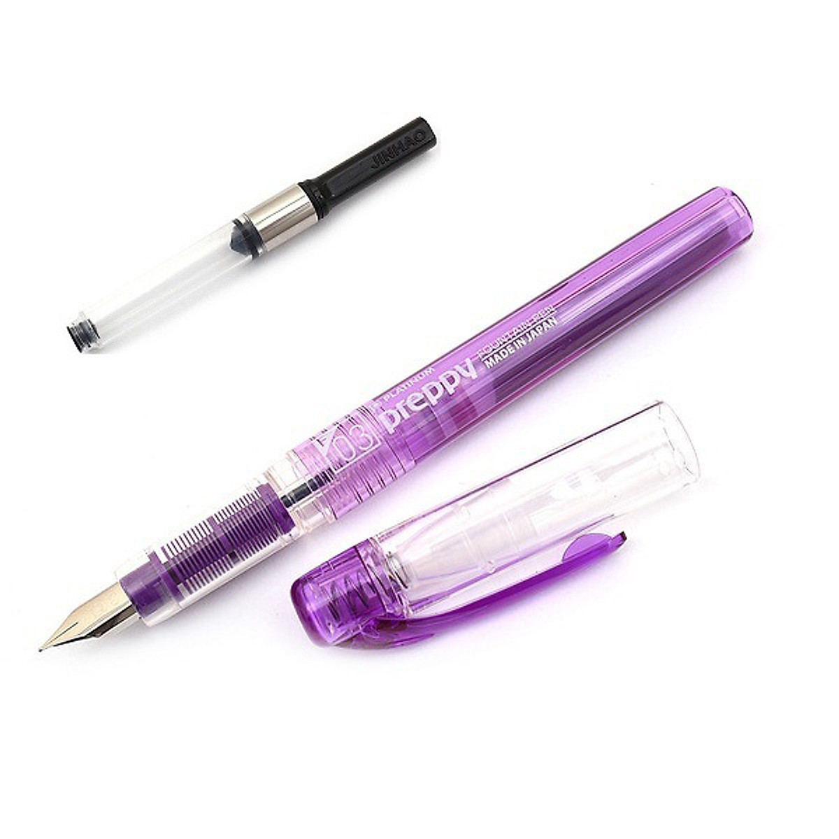 Bộ 3 bút máy học sinh Preppy Nhật Bản cỡ 03 và 2 piston bơm mực Platinum