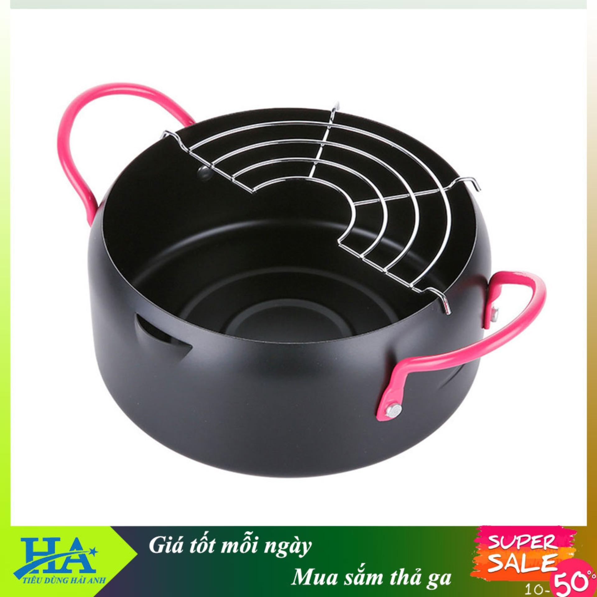 Nồi chiên rán lọc dầu sâu lòng 18cm + Tặng vỉ gác ráo dầu GDLYA90