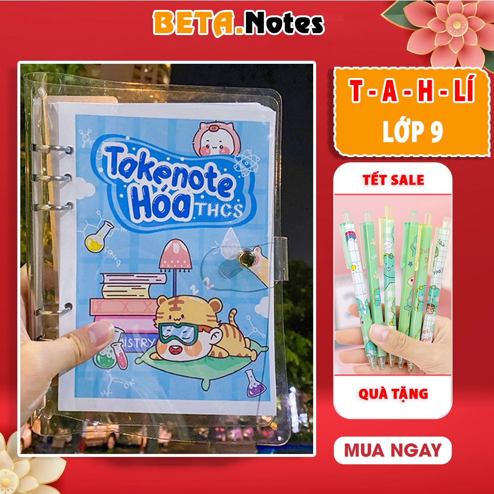 Combo 4 sổ takenote Văn Toán Anh Hóa lớp 9, sổ tay ghi chú lò xo khổ a5 hoặc sổ còng sắt đóng binder - takenotes beta