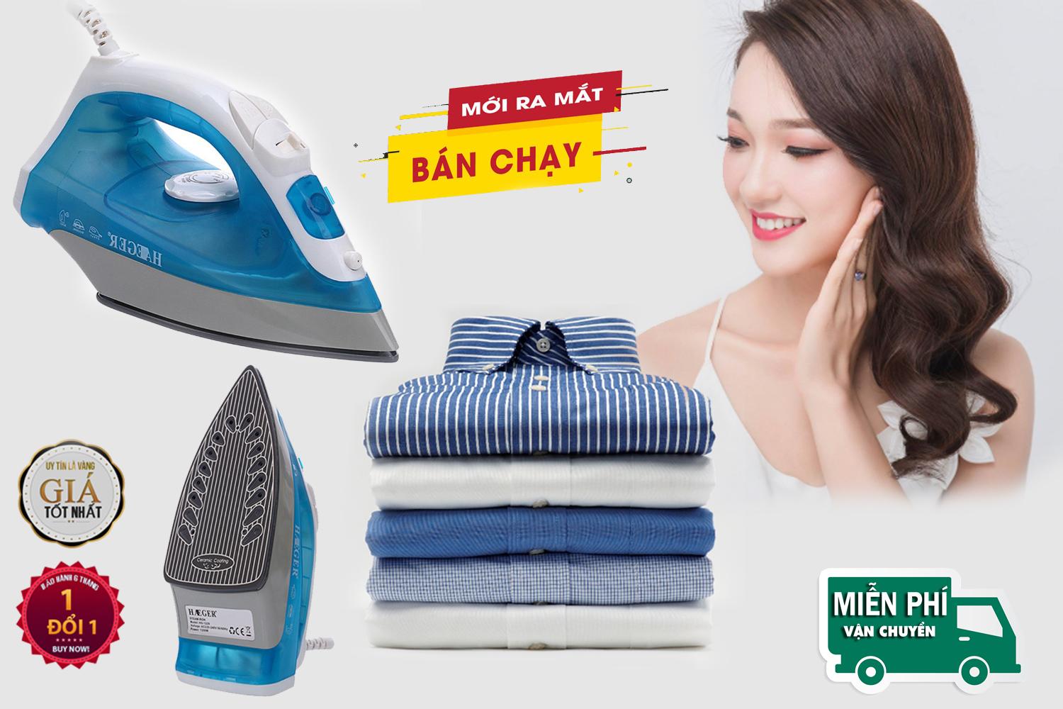 Mua Bàn Ủi Hơi Nước, Bàn Là Hơi Nước HAEGER- Hoạt động mạnh mẽ với 2 chế độ Phun Sương và Phun Hơi Giúp ủi đồ nhanh hơn, phẳng hơn và giúp tiết kiệm chi phí điện ủi đồ lên đến 30%. Tặng Kèm 01 Gậy Tự Sướng. Bảo hành 1 đổi 1.