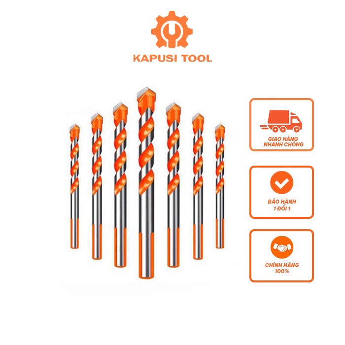 Bộ 7 mũi khoan đa năng kapusi japan gồm các cỡ 3, 4, 5, 6, 8, 10, 12mm, hàng nhập nội địa nhật bản